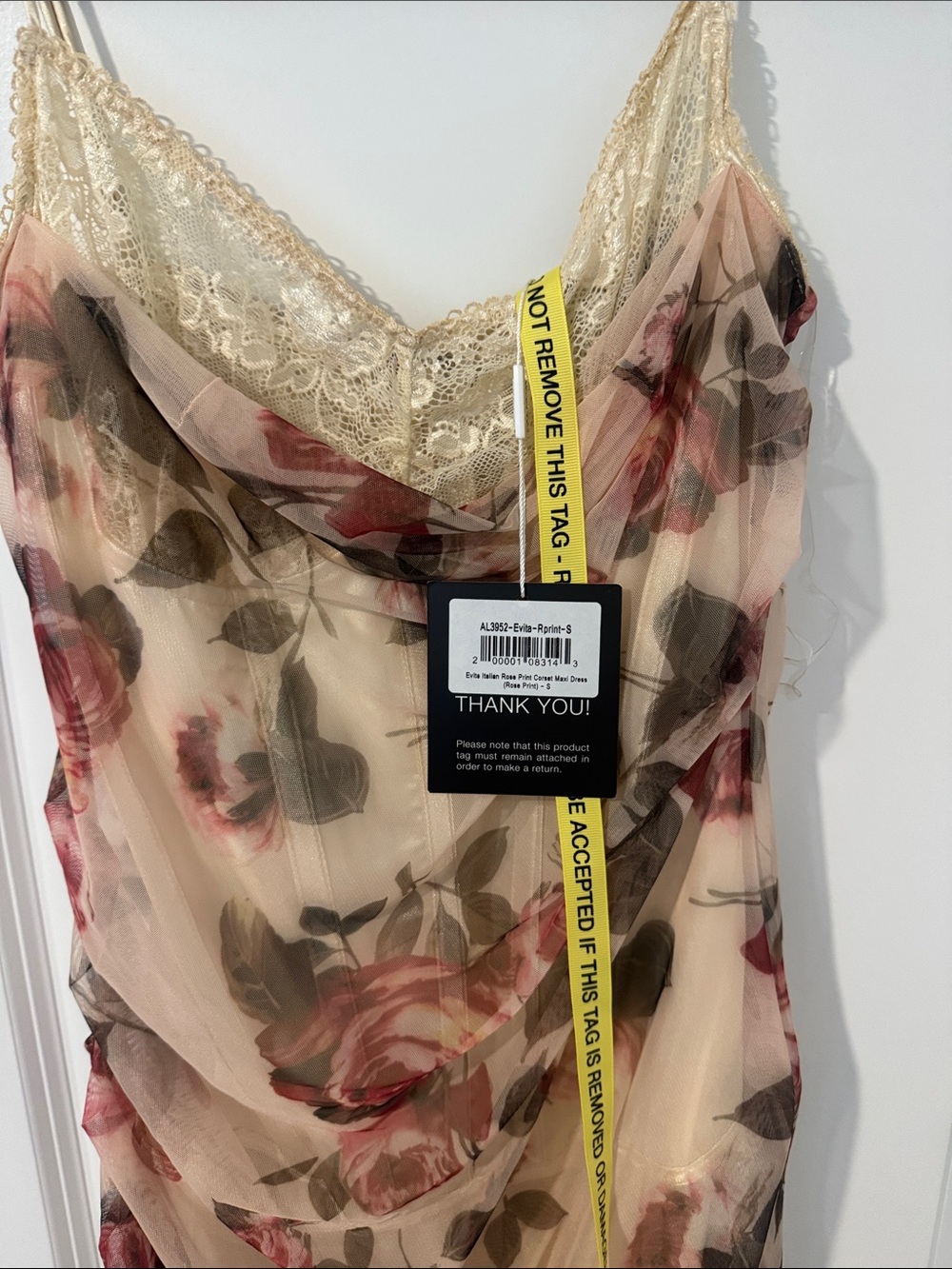 ALIAVA Evita Italian Rose Print Corset Maxi Dress (Rose Print) - Picture 8 of 9